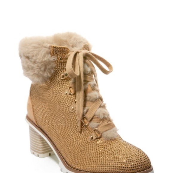 Lauren Lorraine Tan Crystal Snow Boots! - Picture 4 of 6